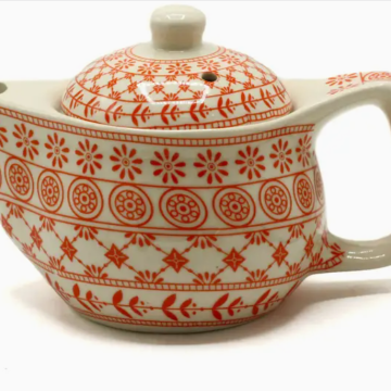 Individual ceramic teapot - orange