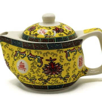 Individual ceramic teapot - yellow