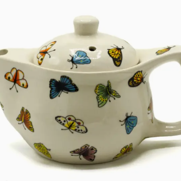 Individual ceramic teapot - butterfly